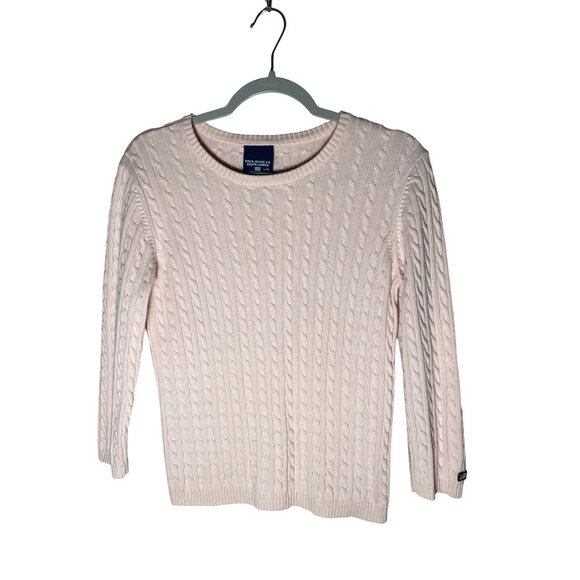 Ralph Lauren Sweaters - Polo Jean Co. Ralph Lauren Vintage Light Pink Cable Knit 3/4 Sleeve Sweatshirt